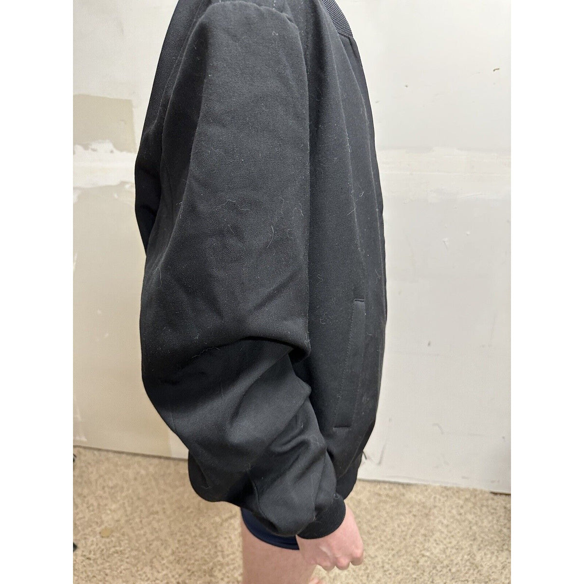 men’s army officer poly wool black miltiary jacket 50 long no liner