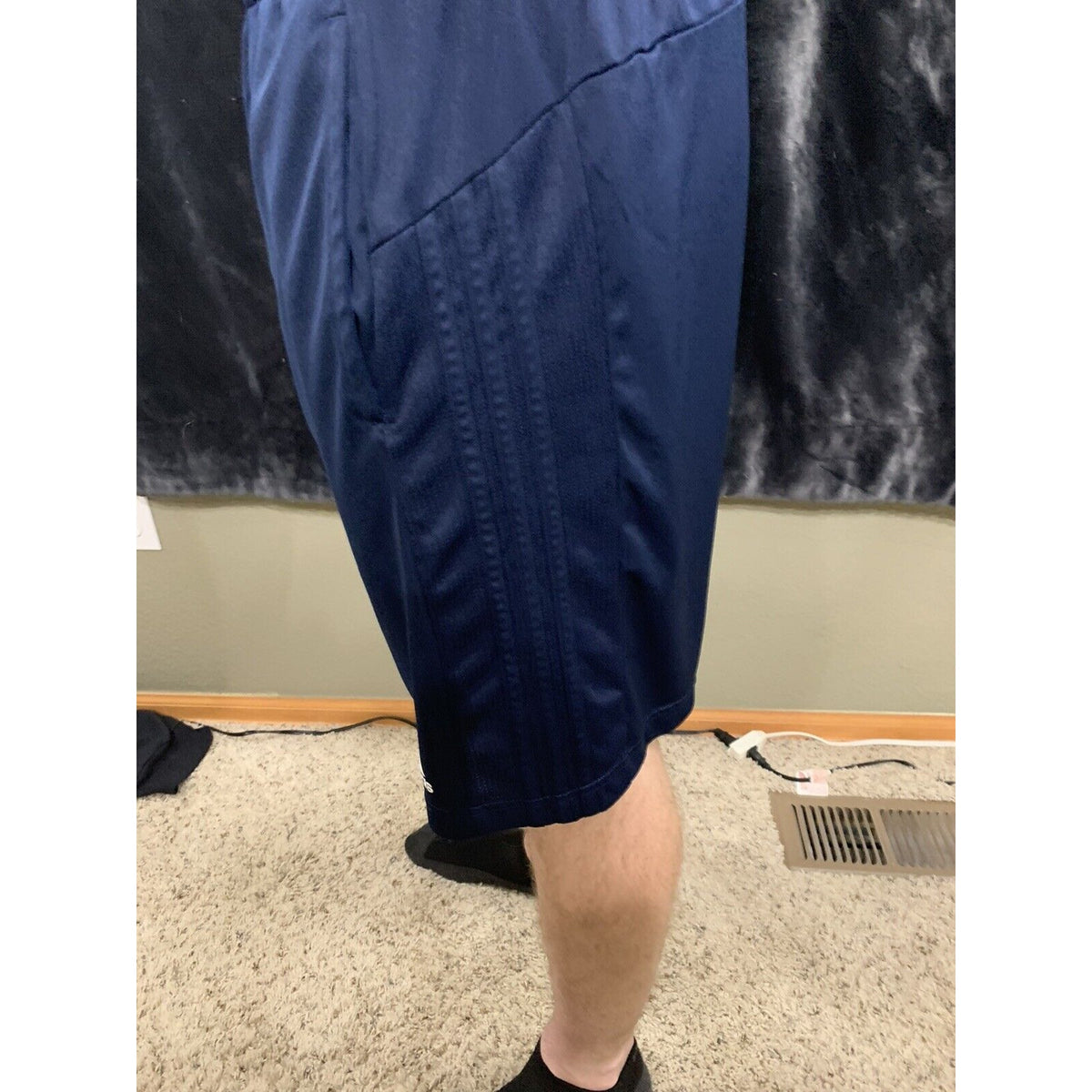 Mens Navy Blue Adidas Climalite Shorts Size L