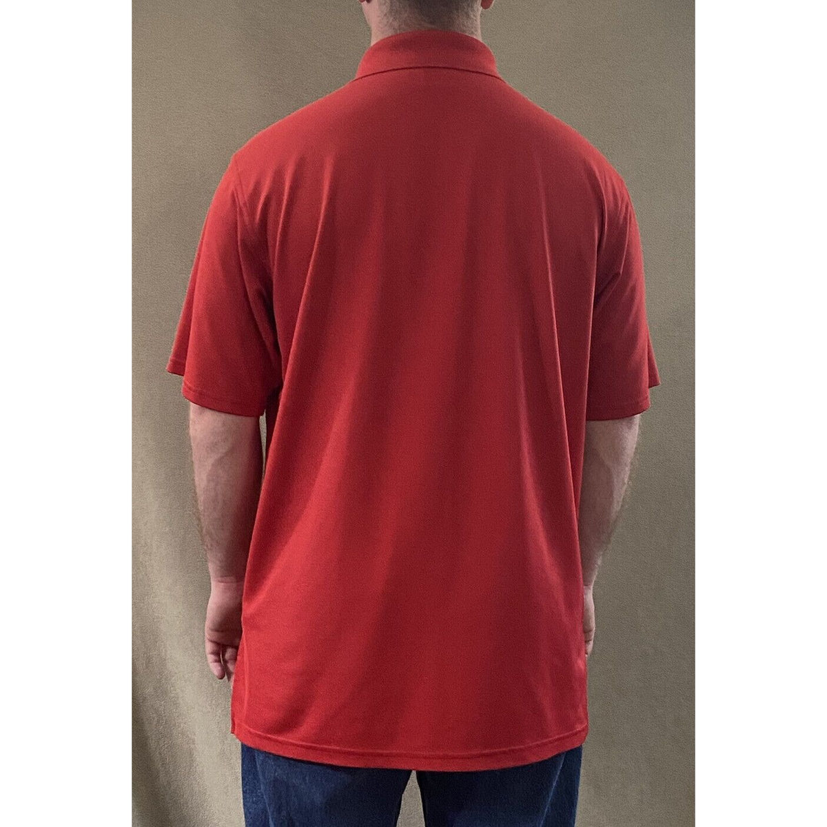 Under Armour Men’s Large Red Polyester Stretch  Golf Polo Shirt