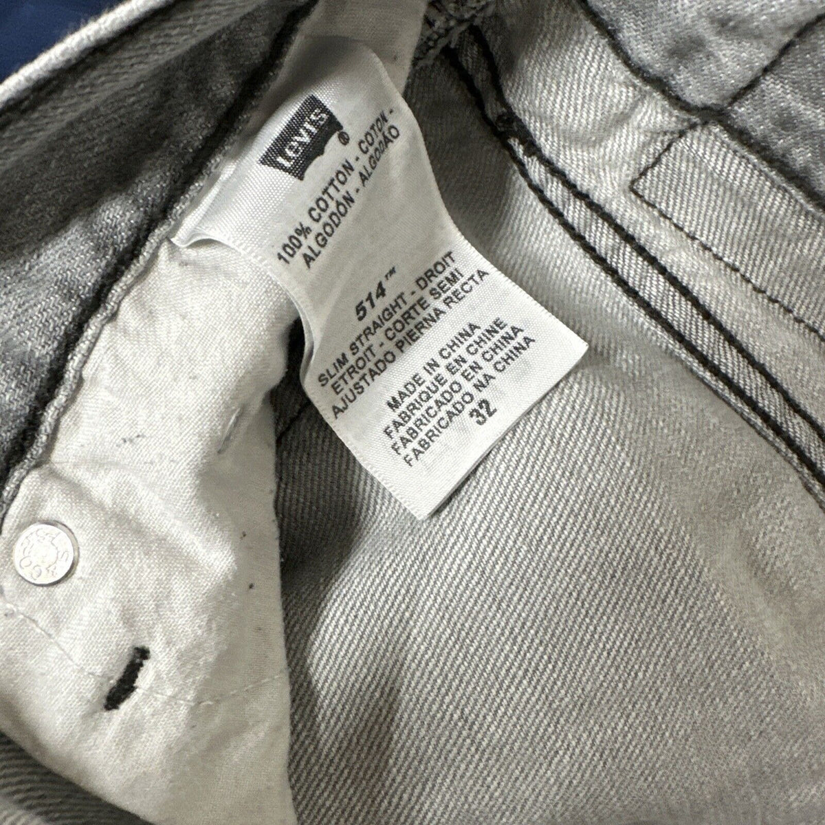 Men’s Gray Slim Straight Levi’s 514 Denim Shorts Size 32