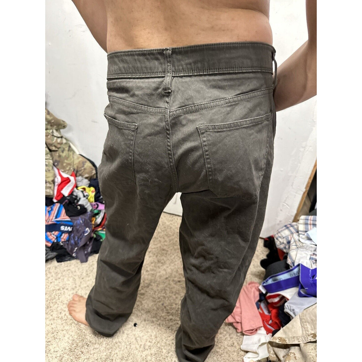 Men’s Straight Fit 36 X 32 Weather Proof Vintage Dark Green Pants