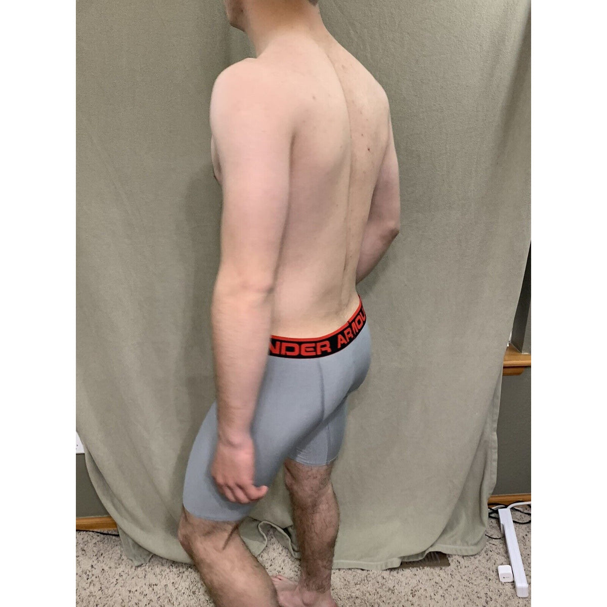 Men’s Gray With Black/Red Band under armour Ua boxerjock 6” Size Small