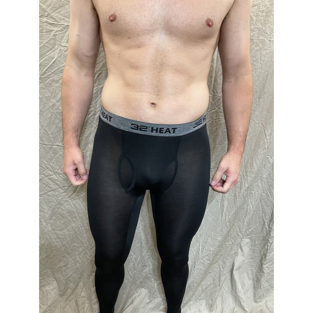 men's 32 degree heat black base layer long underwear leggings Medium
