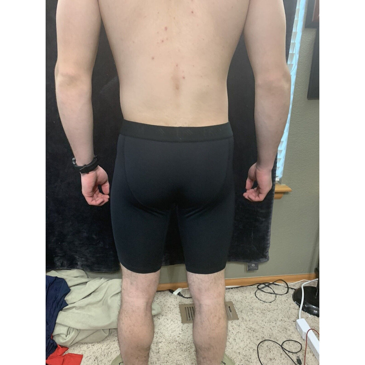 Fruit Of The Loom Boxer Briefs Breathable Respirant Men’s Size Large Black