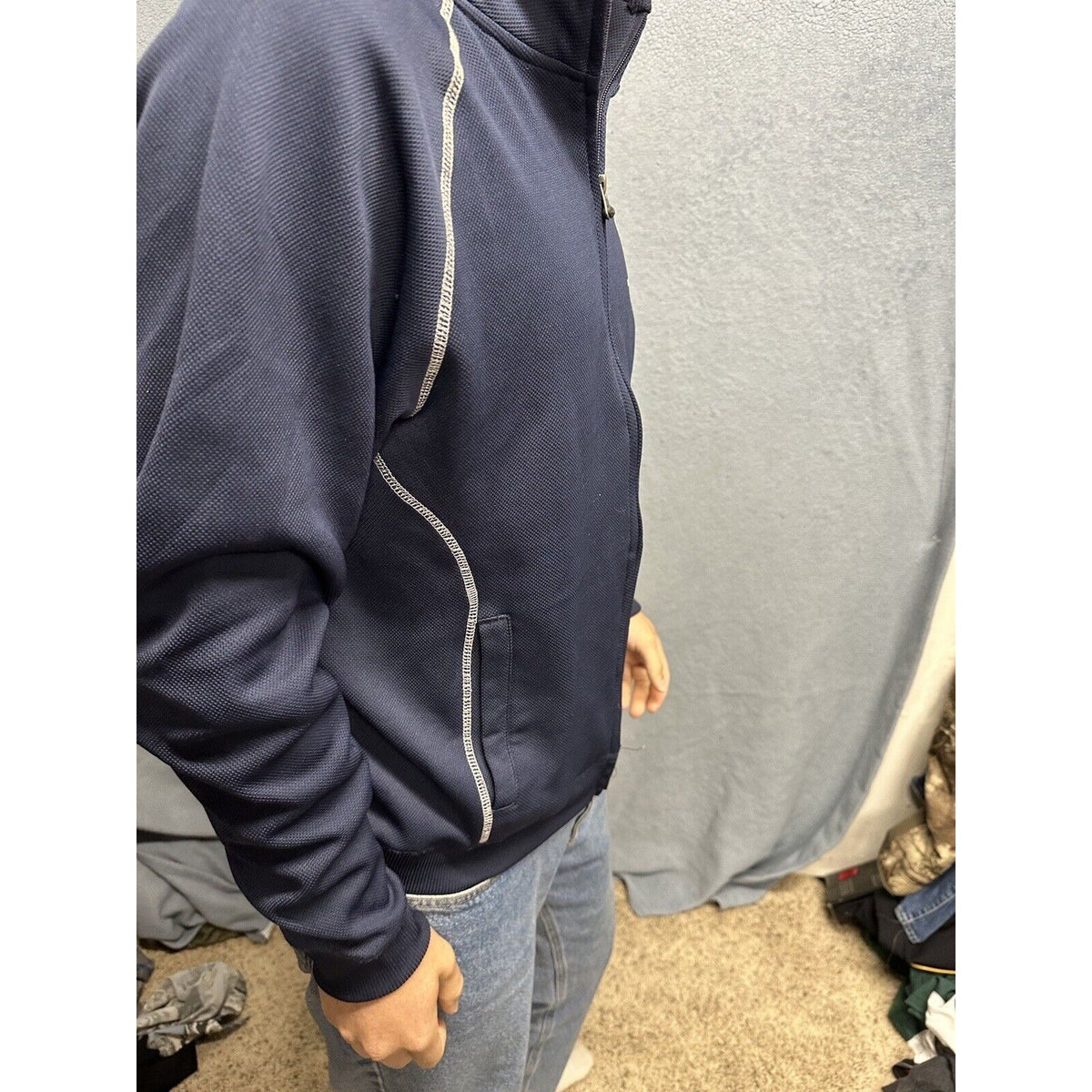 Men’s Dark Blue J America Polyester US Air Force Medium Full Zip Jacket USAF