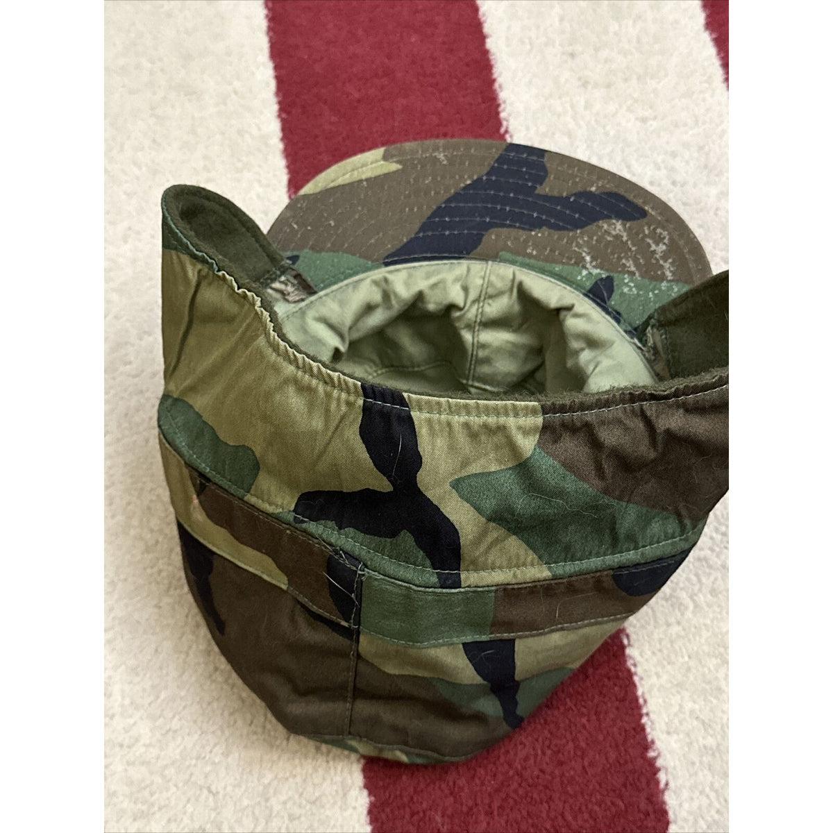 military cap hat cover BDU battle dress uniform camo 7 1/8 Built In Ear Flaps