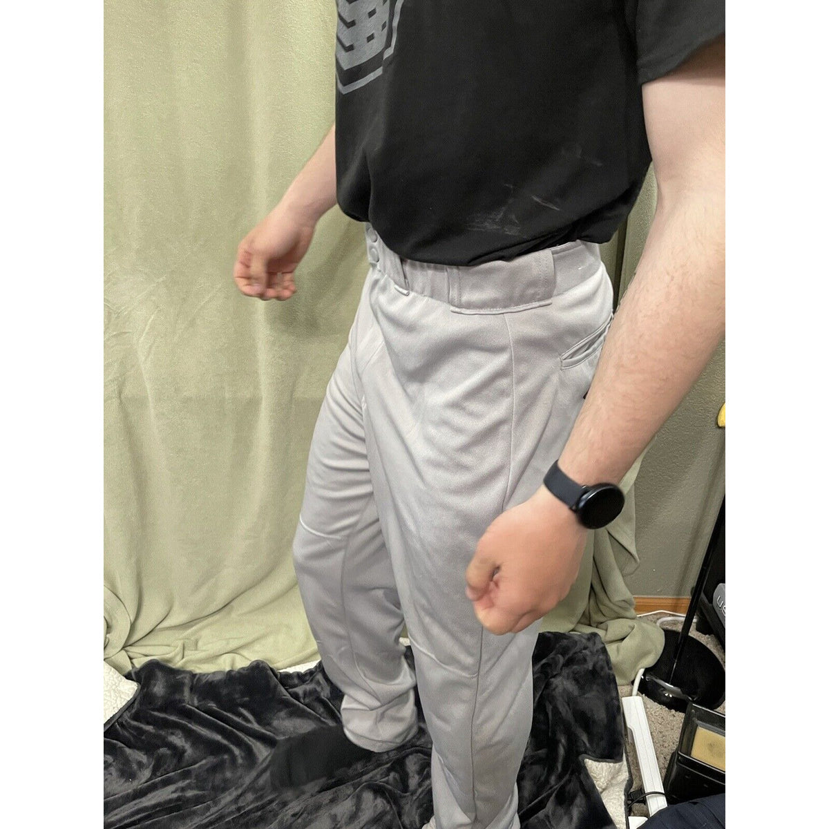 Rawlings Men's Semi-Relaxed Baseball Pants SZ Medium Grey
