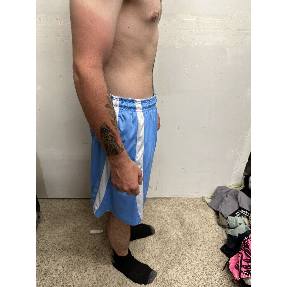 Men’s Light Blue Basketball Shorts Vista Ridge High  School Large
