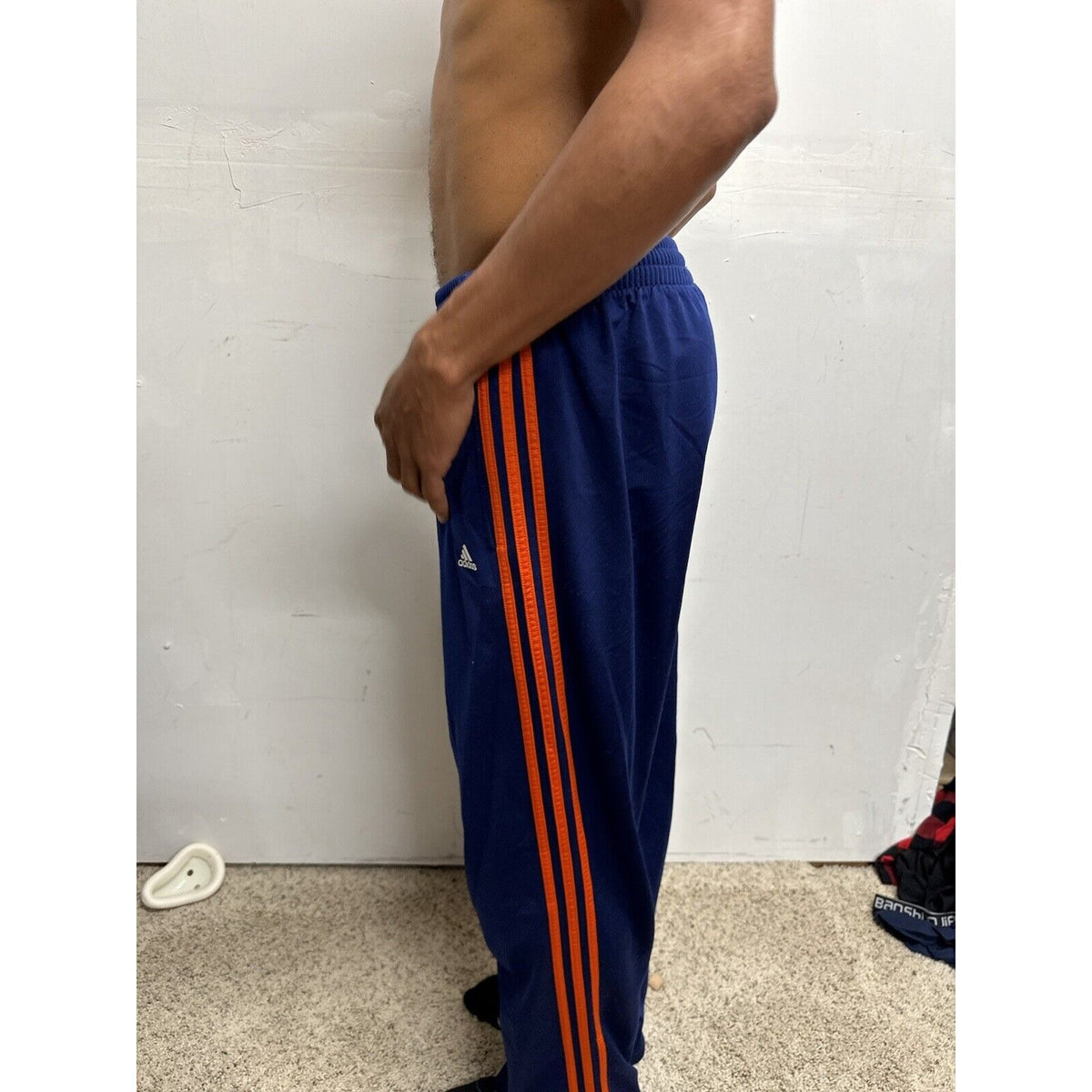 Men’s Blue Large Adidas With Pockets Athletic Pants