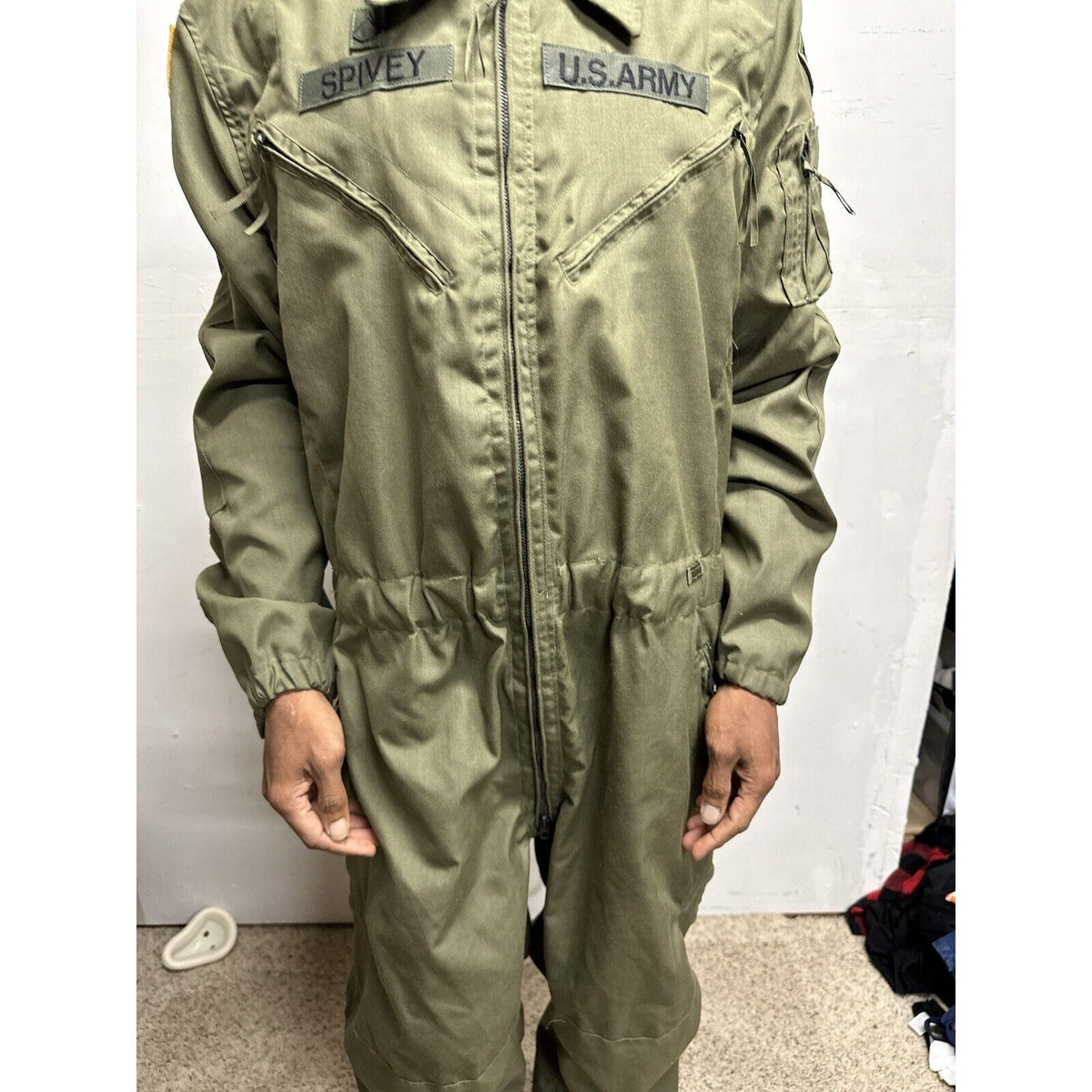 Men’s US Army Overalls Large Regular Military Uniform Combat With Patches