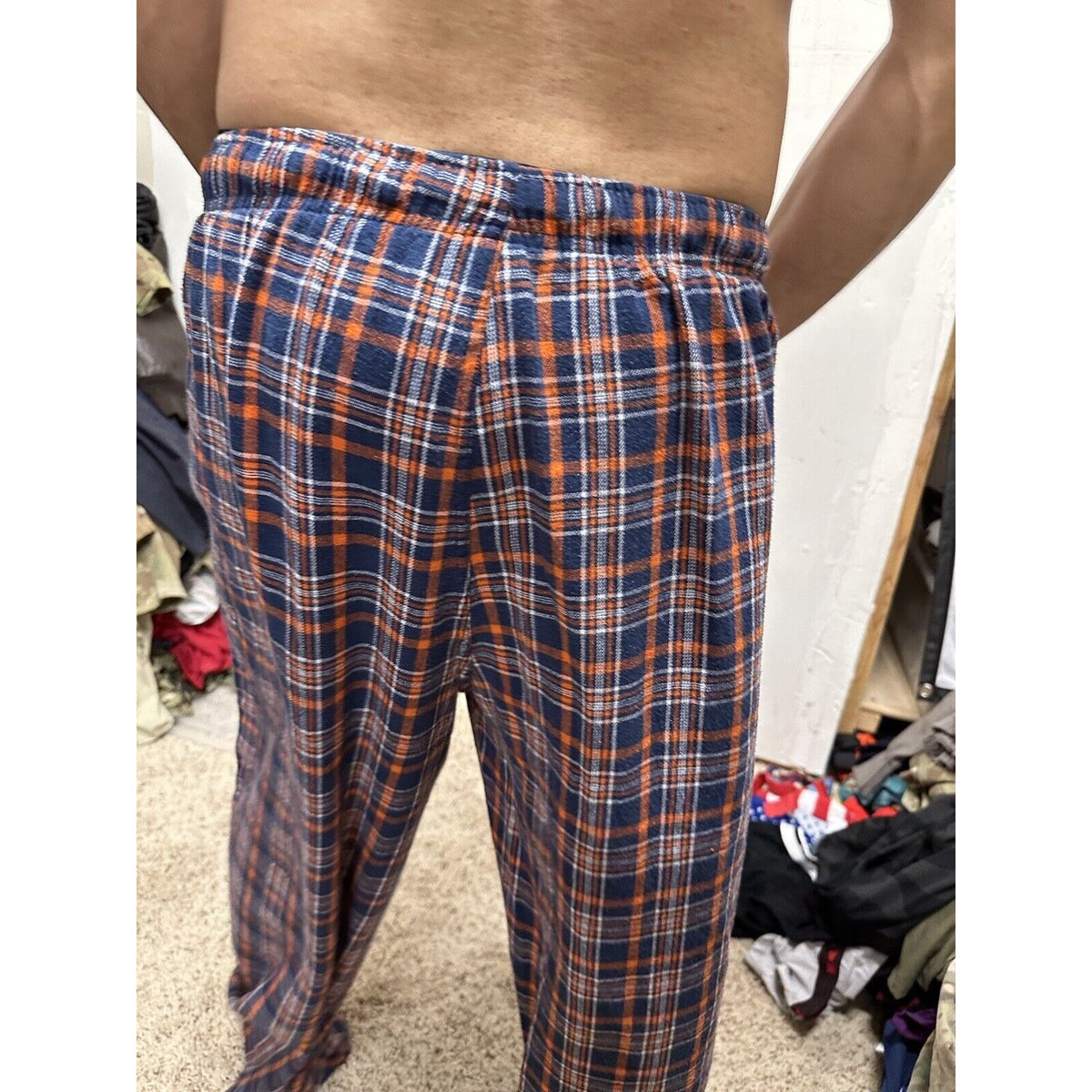 Men’s Plaid NFL Team Large Denver Broncos Pajama Pants Lounge Sleepwear