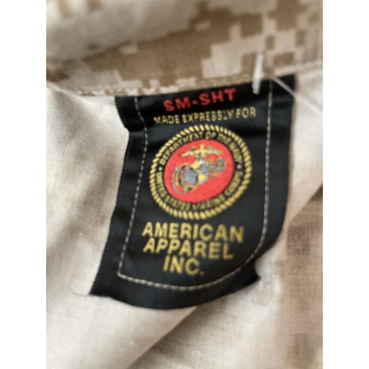 men's usmc marines top blouse desert camo small short american apparel