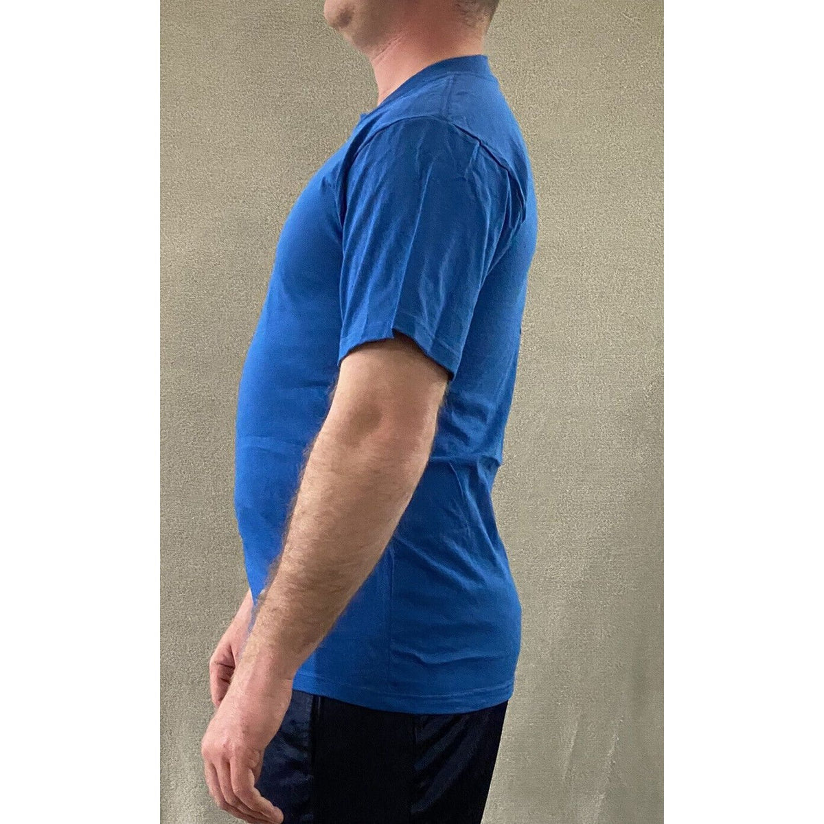 The Cotton Exchange Men’s Medium Plain Solid Blue Cotton T-shirt