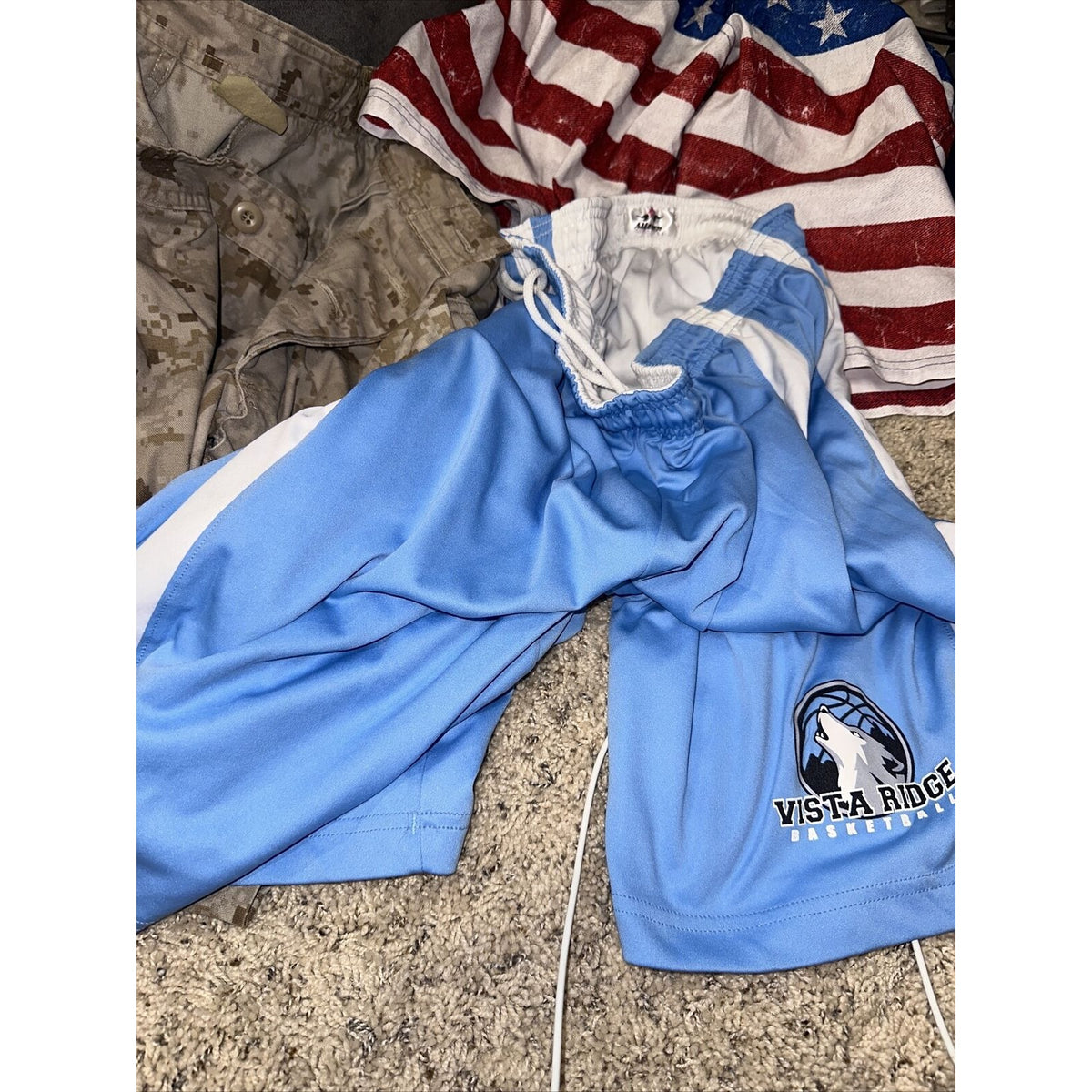Men’s Light Blue Basketball Shorts Vista Ridge High  School Large
