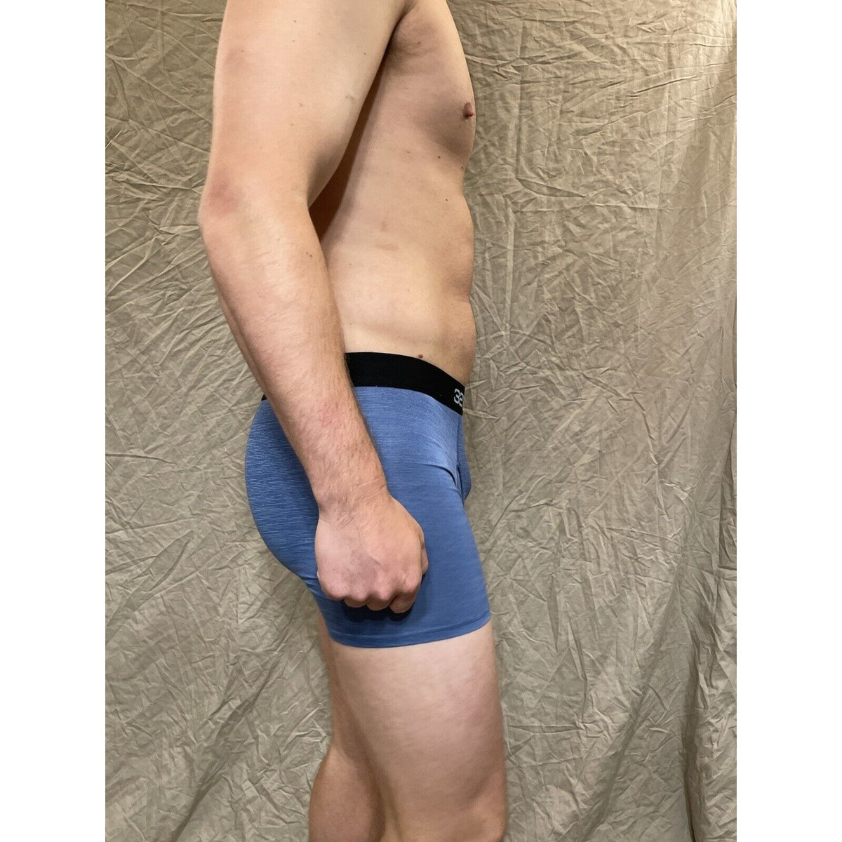 men's Denim Blue Matrix 32 degrees cool compression boxer brief Extra Large