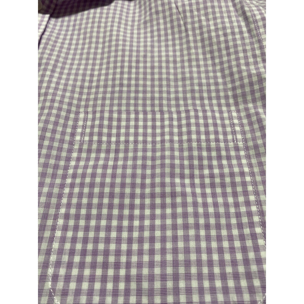 Stafford Travel Easy-care Broadcloth Mens Sz 16 Lilac Plaid Checks Long Sleeves