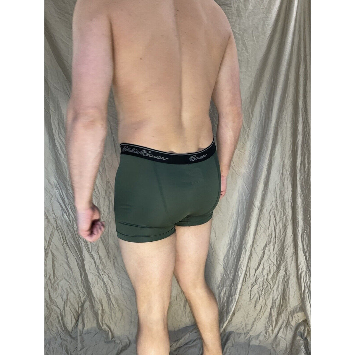 men's eddie bauer medium compression shorts 8% spandex Olive Green