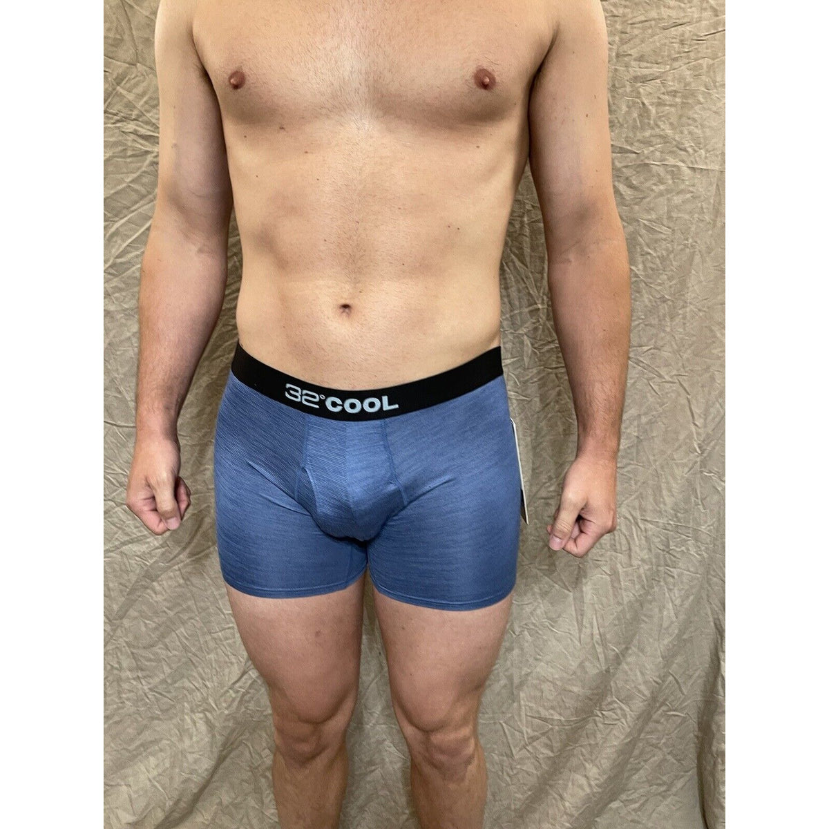 men's Denim Blue Matrix 32 degrees cool compression boxer brief Small