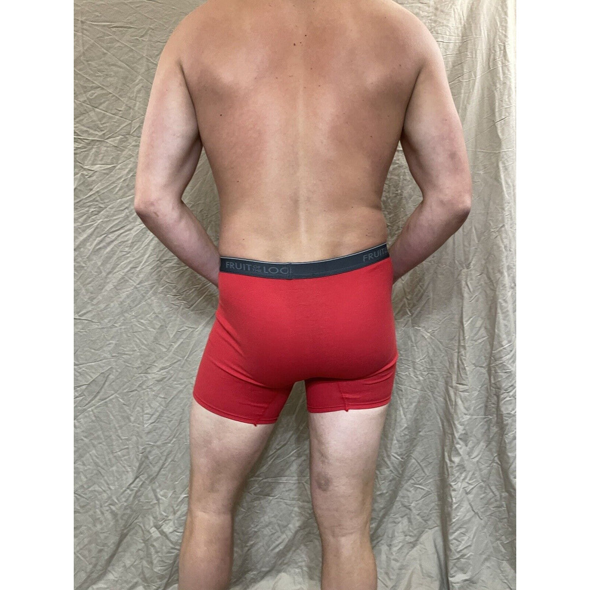 men's red  fruit of the loom cotton boxer brief Small
