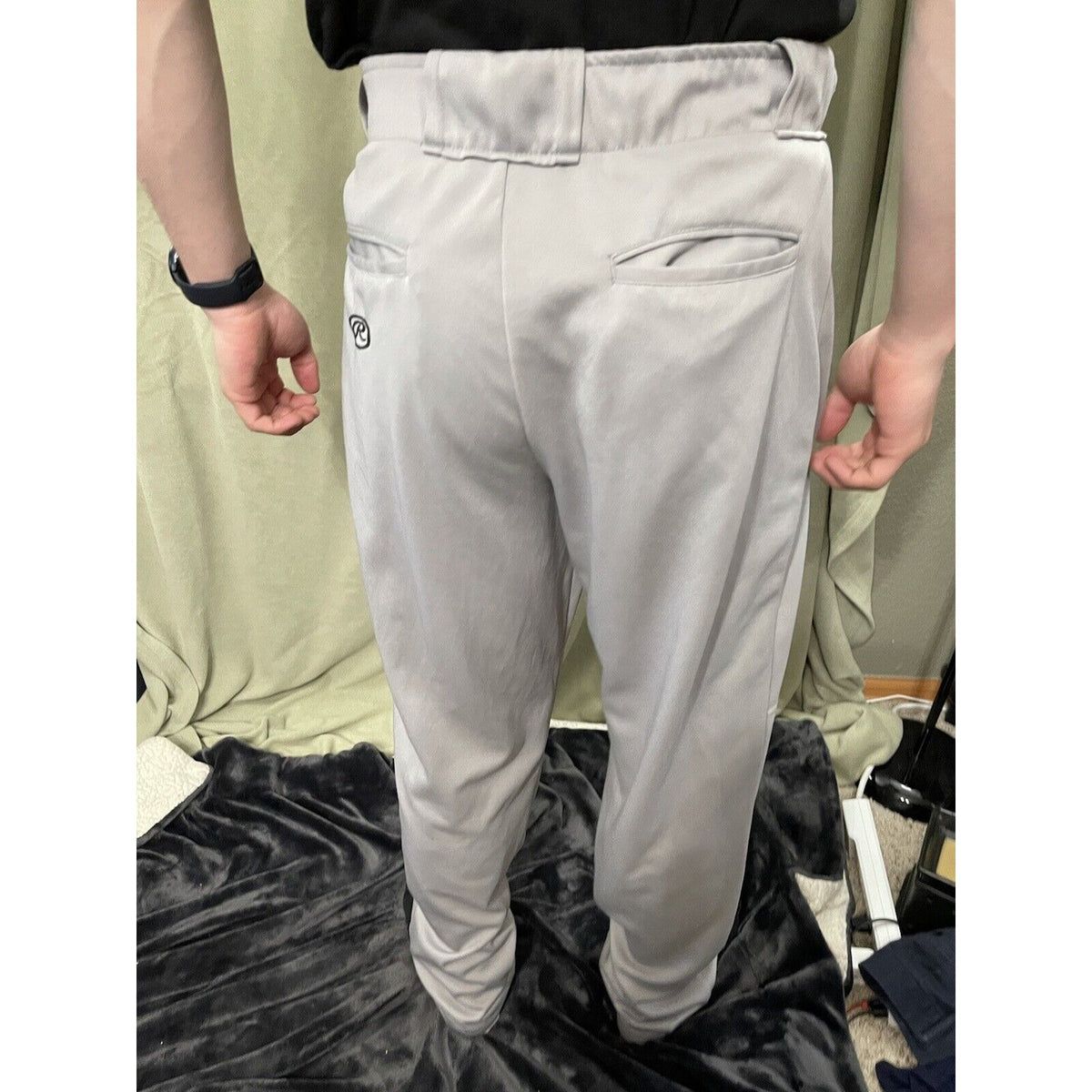 Rawlings Men's Semi-Relaxed Baseball Pants SZ Medium Grey