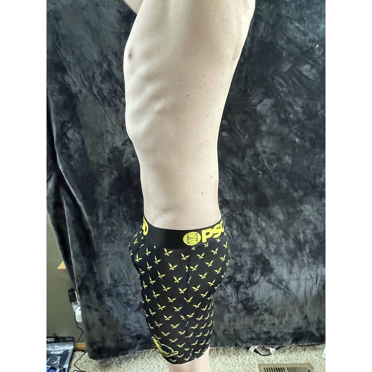 Men’s PSD Black and Yellow Ninja Boxer Briefs Medium