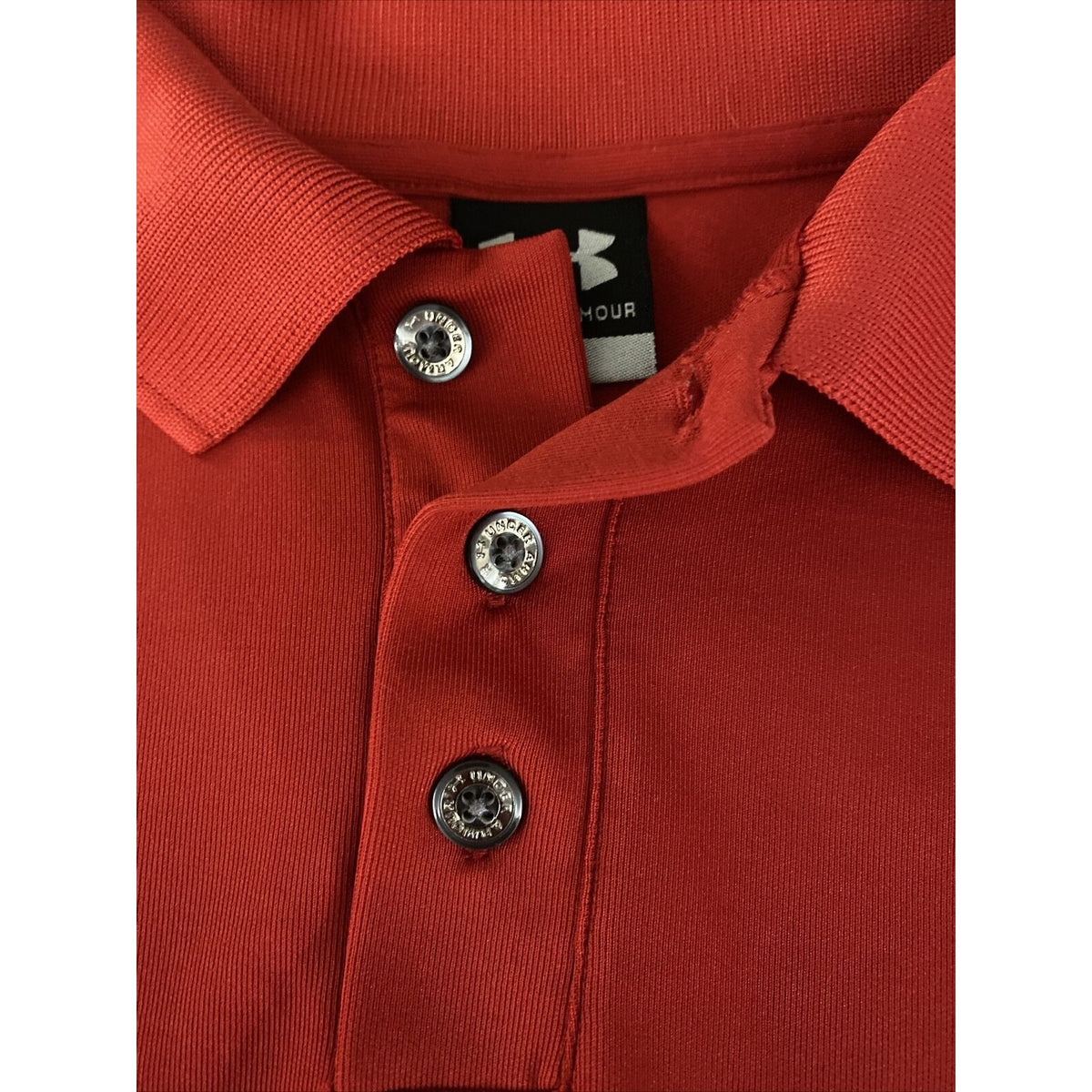 Under Armour Men’s Large Red Polyester Stretch  Golf Polo Shirt
