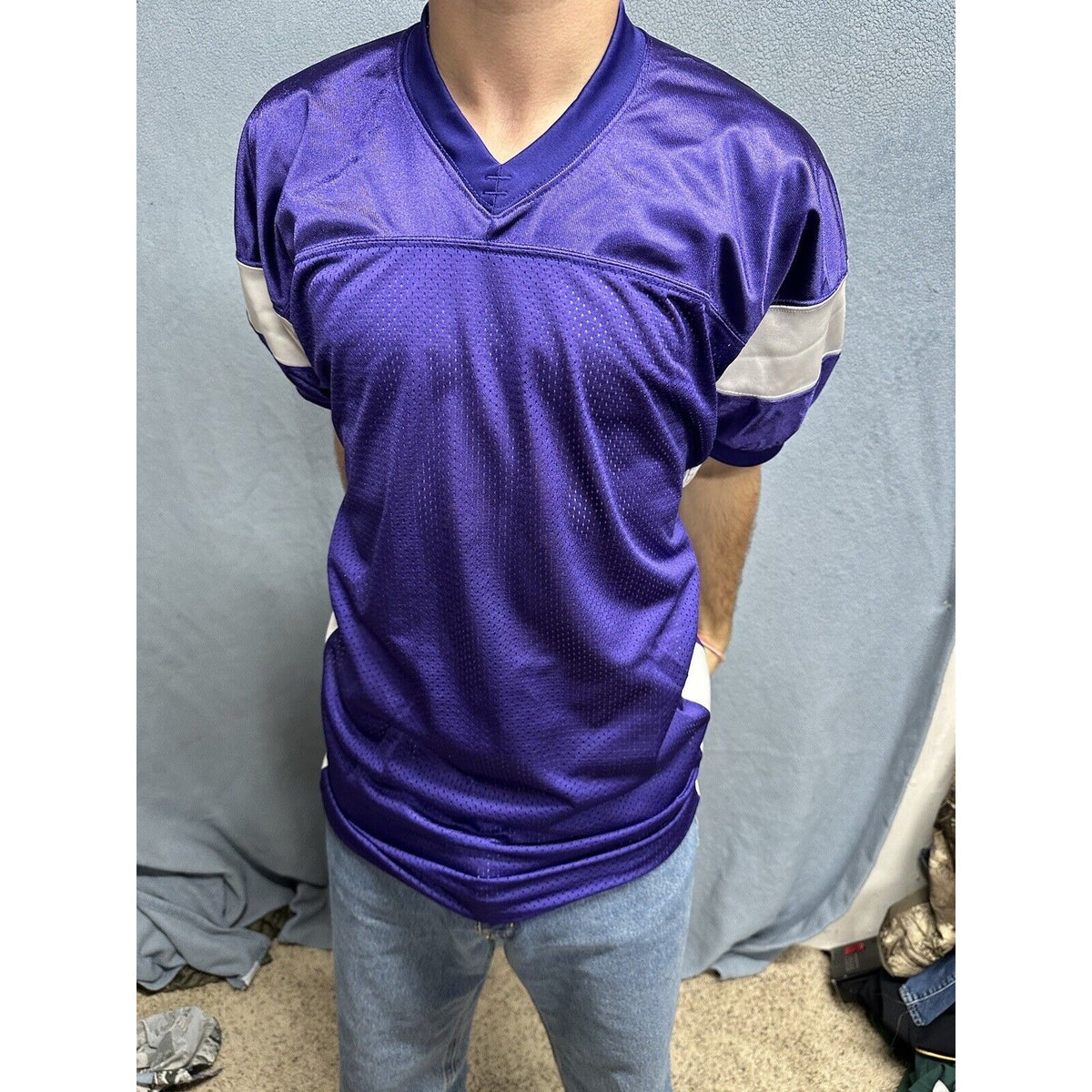 Men’s Purple And White Champro Medium Football Jersey