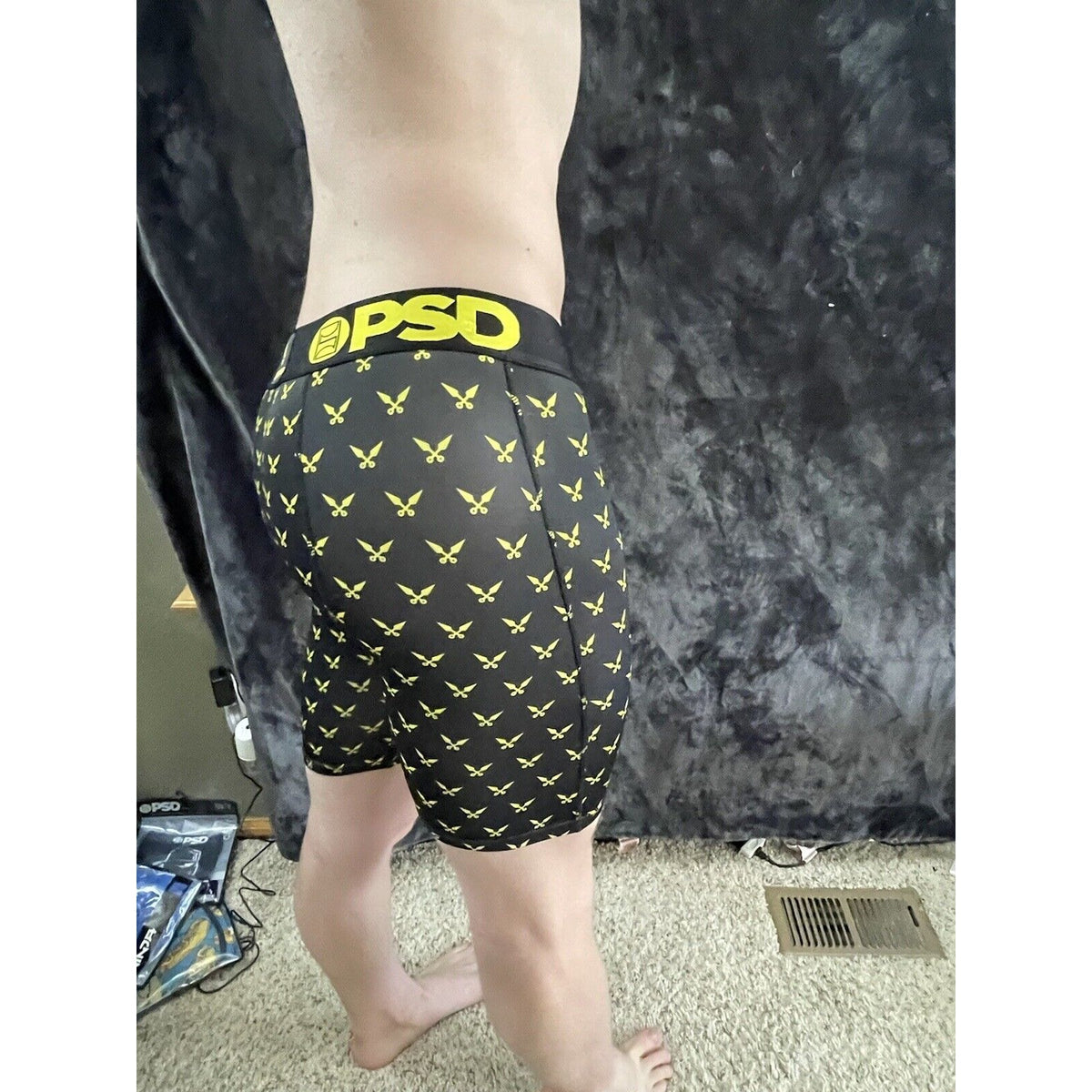 Men’s PSD Black and Yellow Ninja Boxer Briefs Extra Large XL
