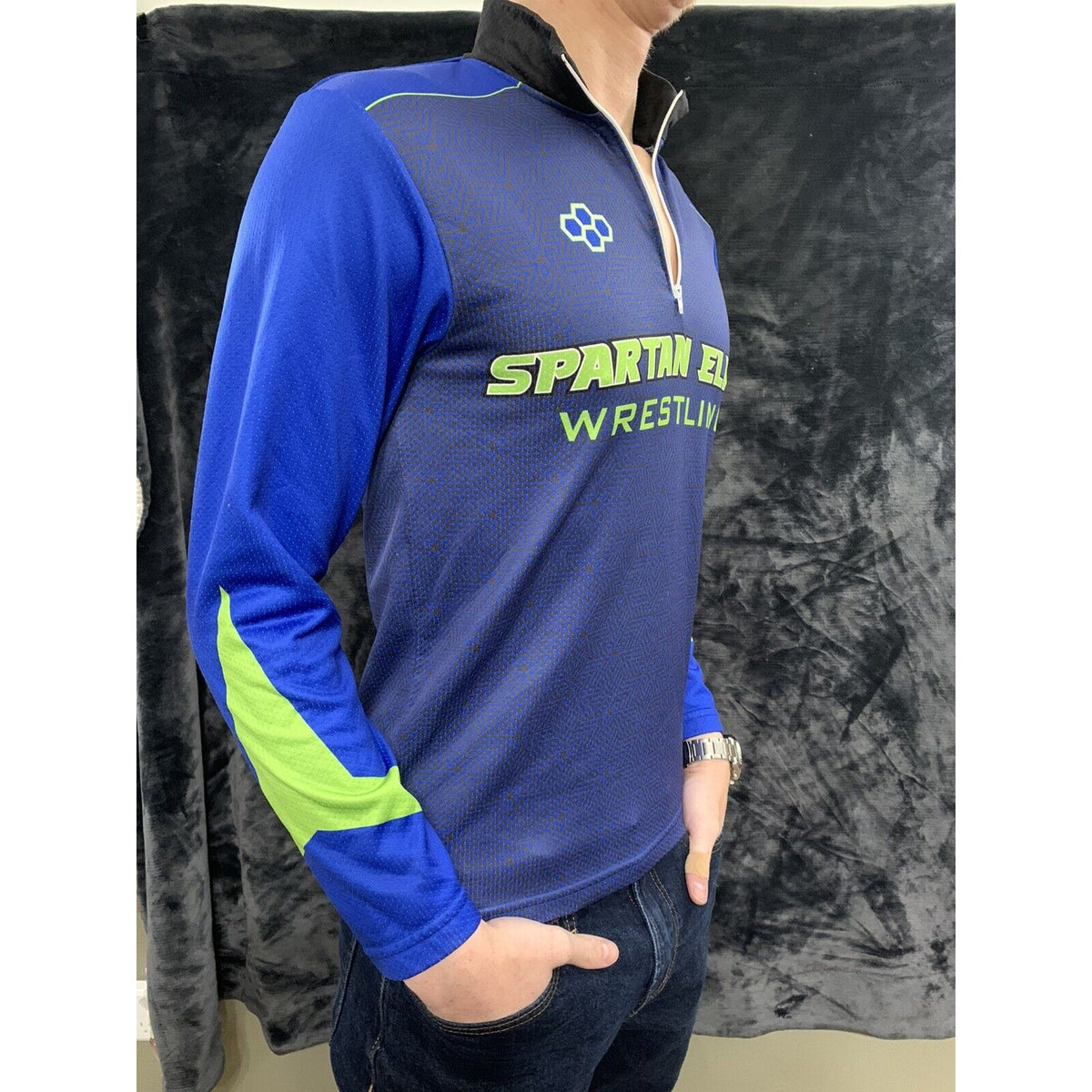 Spartan Elite Wreslting Jersey Top Men’s Small Blue