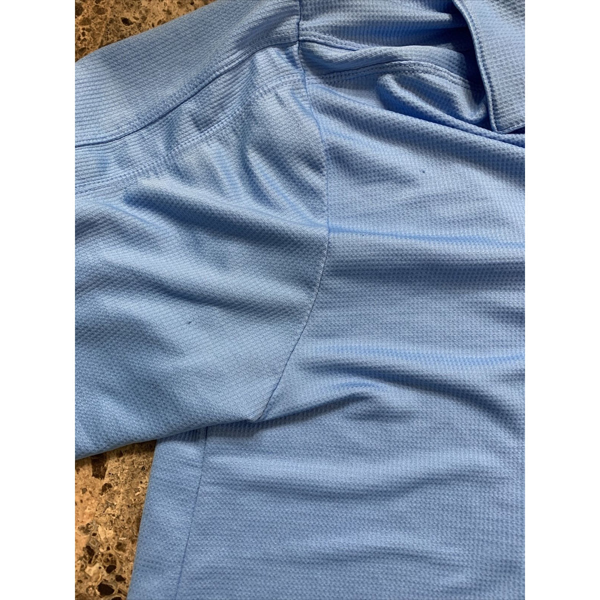 Nike Mens Large Golf Polo Blue Short Sleeve Shirt Dri Fit