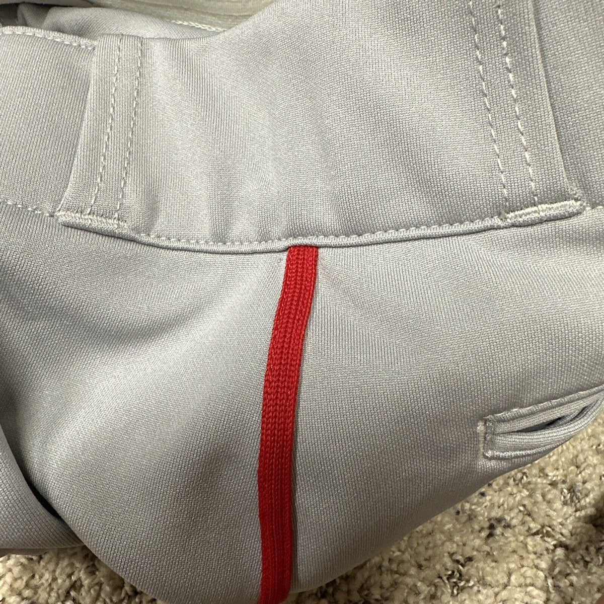 Men’s Chanmpro Adult Small Gray Baseball Pants Red Stripe