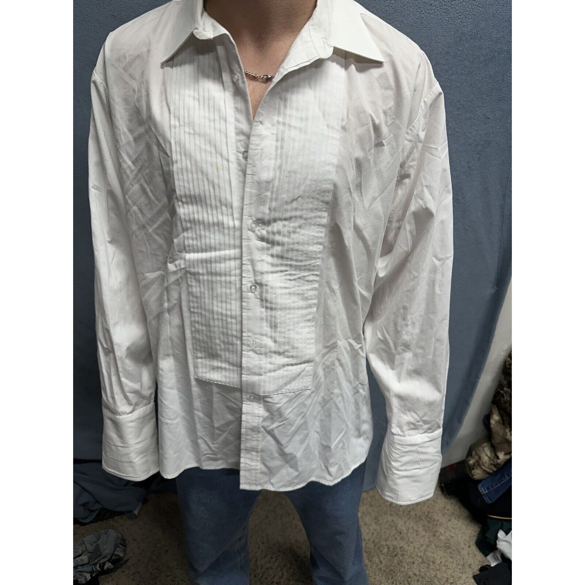 Air Force White Mess Dress Aetna Shirt 17 / 35 Long Sleeve Uniform