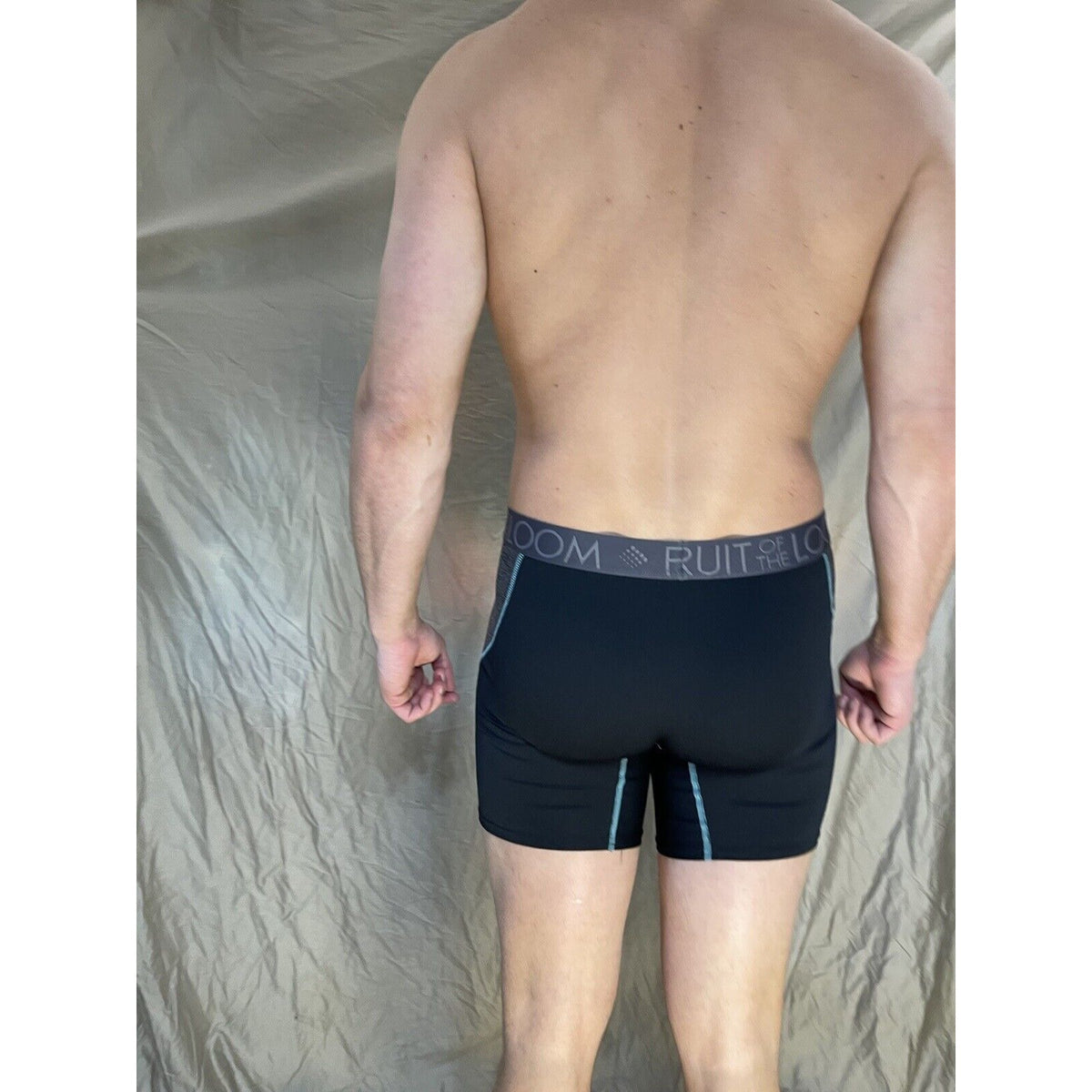 men's fruit of the loom XL compression boxer briefs breathable Black And Gray