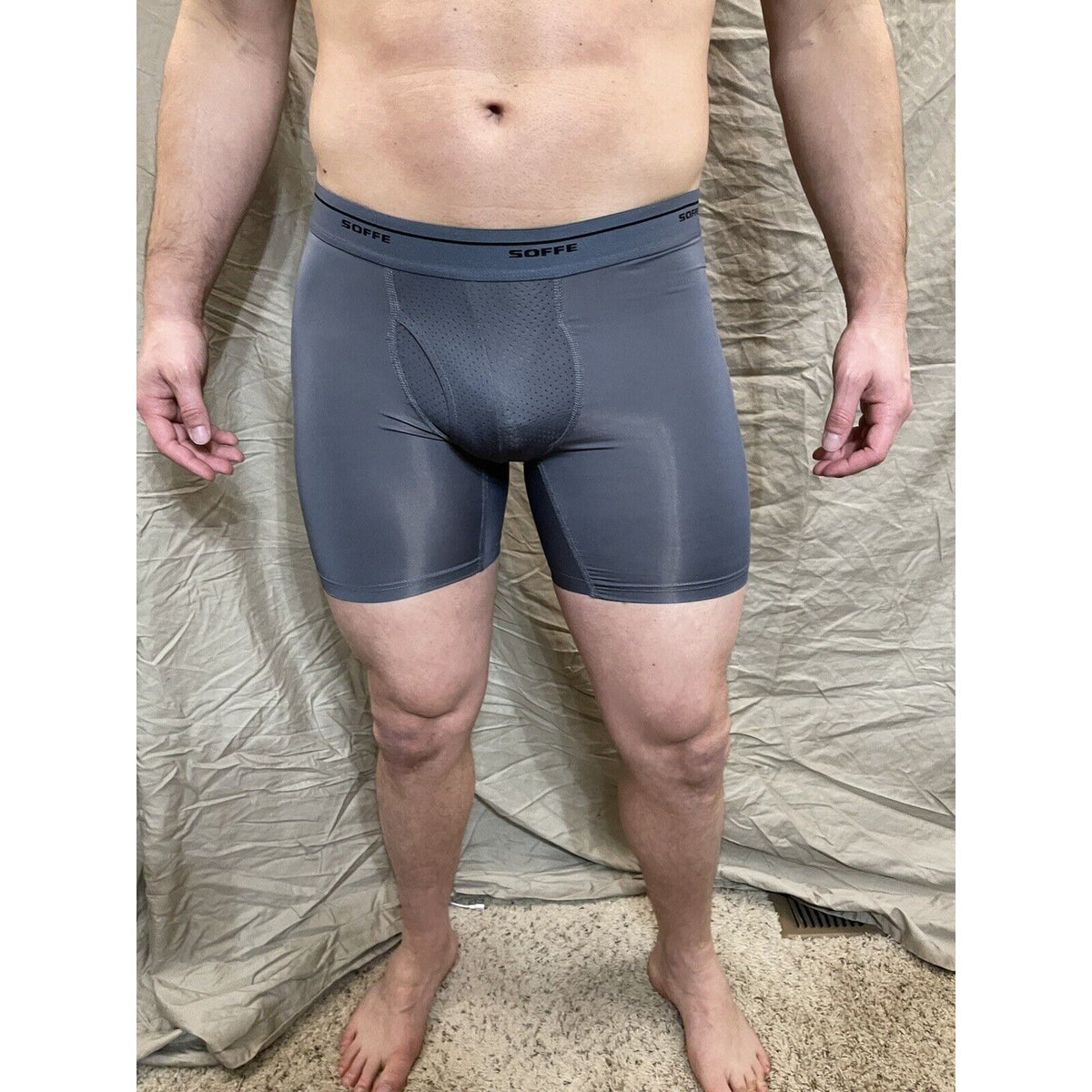 Men's Soffe base layer gunmetal compression shorts XL  New And Never Worn