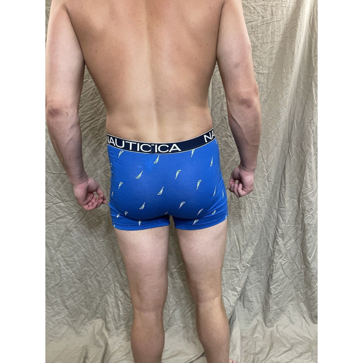 men's Rainbow Pride nautica 5% spandex boxer brief  Blue Medium