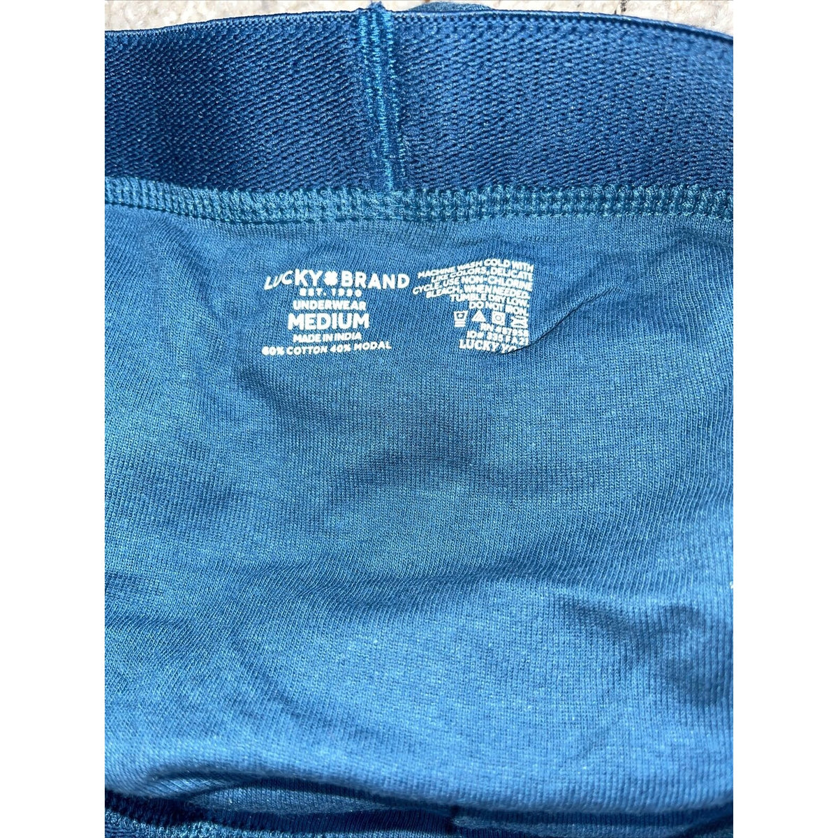 men's blue lucky brand blue medium boxer briefs cotton modal blend