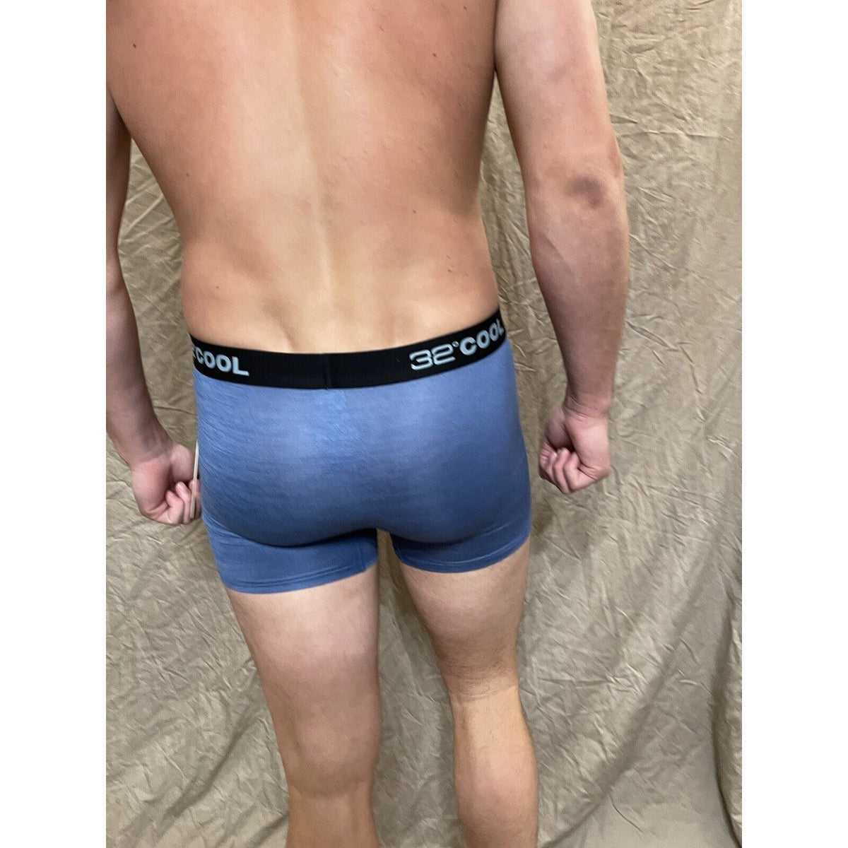 men's Denim Blue Matrix 32 degrees cool compression boxer brief Small