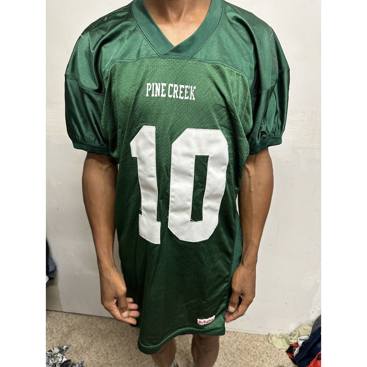 Men’s Medium Pine Creek High School Football Jersey Green #10 Riddell