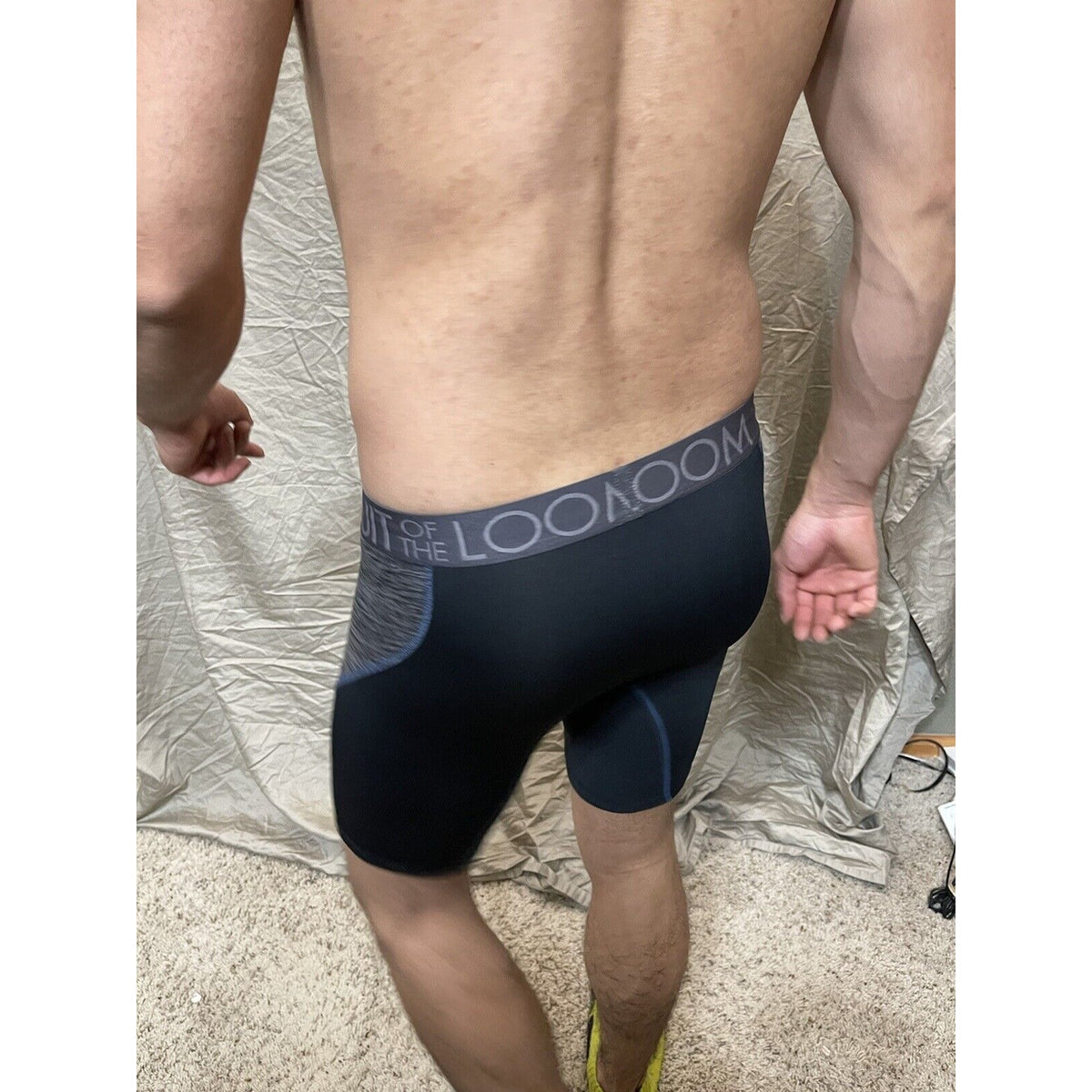 men's fruit of the loom black And Gray compression boxer shorts breathable  S