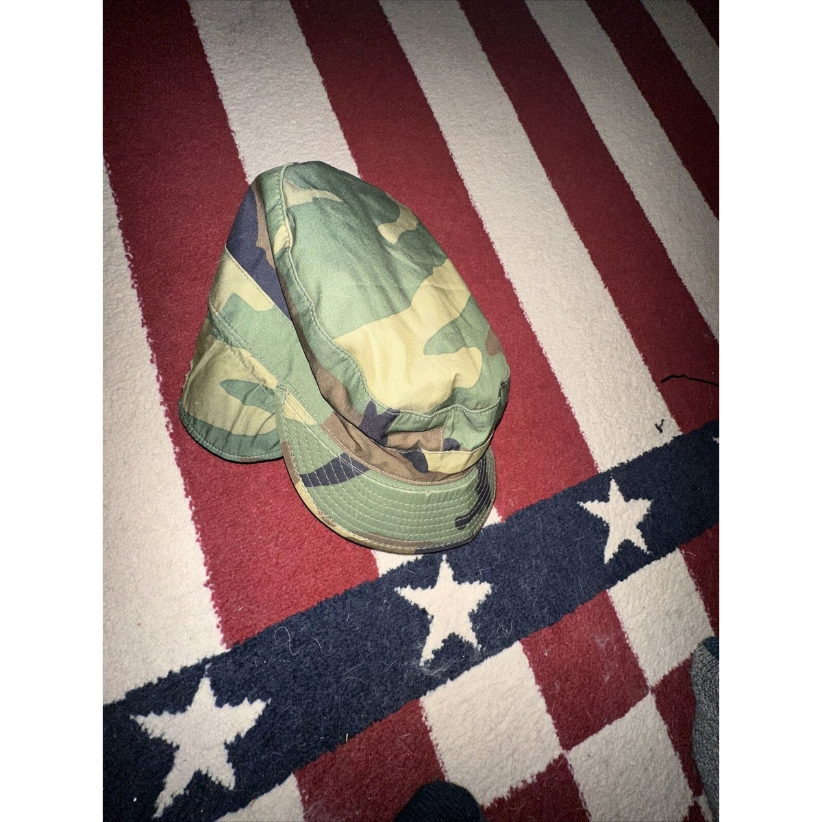 military cap hat cover BDU battle dress uniform camo 7 1/8 Built In Ear Flaps