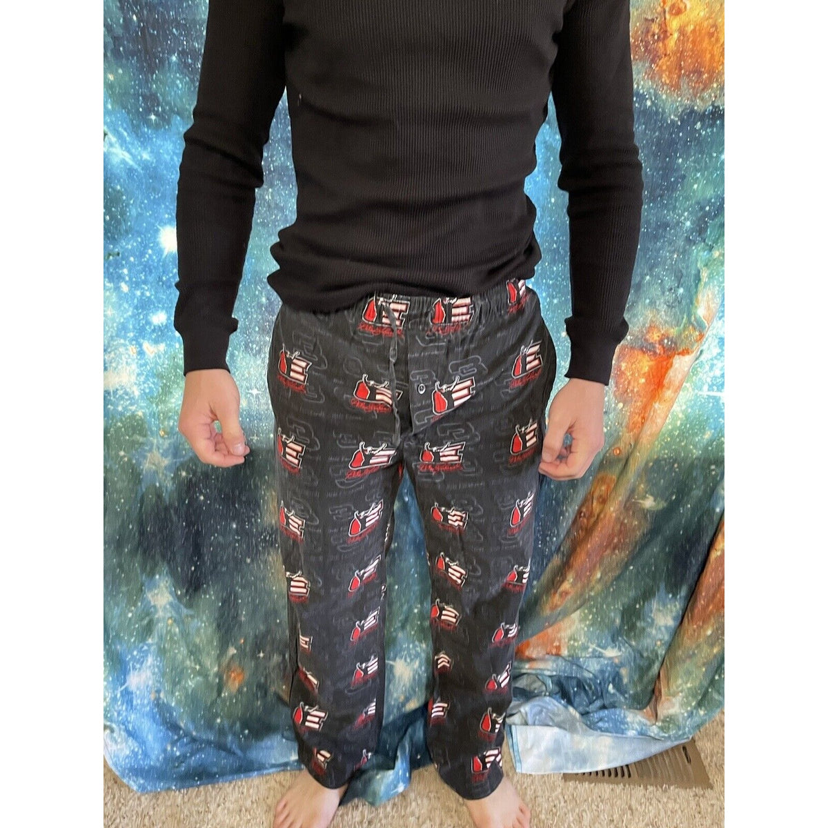 Men’s Winner’s Circle Small Sleepwear Lounge Pants Black Dale Earnhardt
