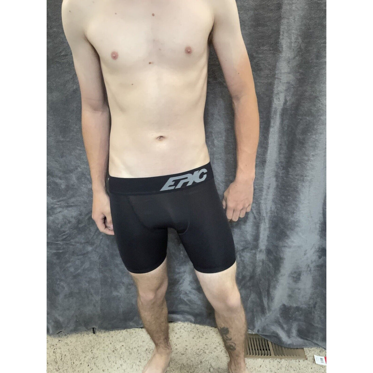 youth boys large black epic stretch 16% spandex compression shorts athletic
