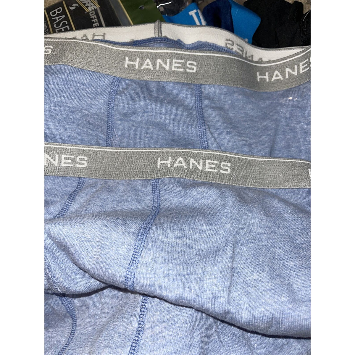 men's medium hanes light blue boxer brief