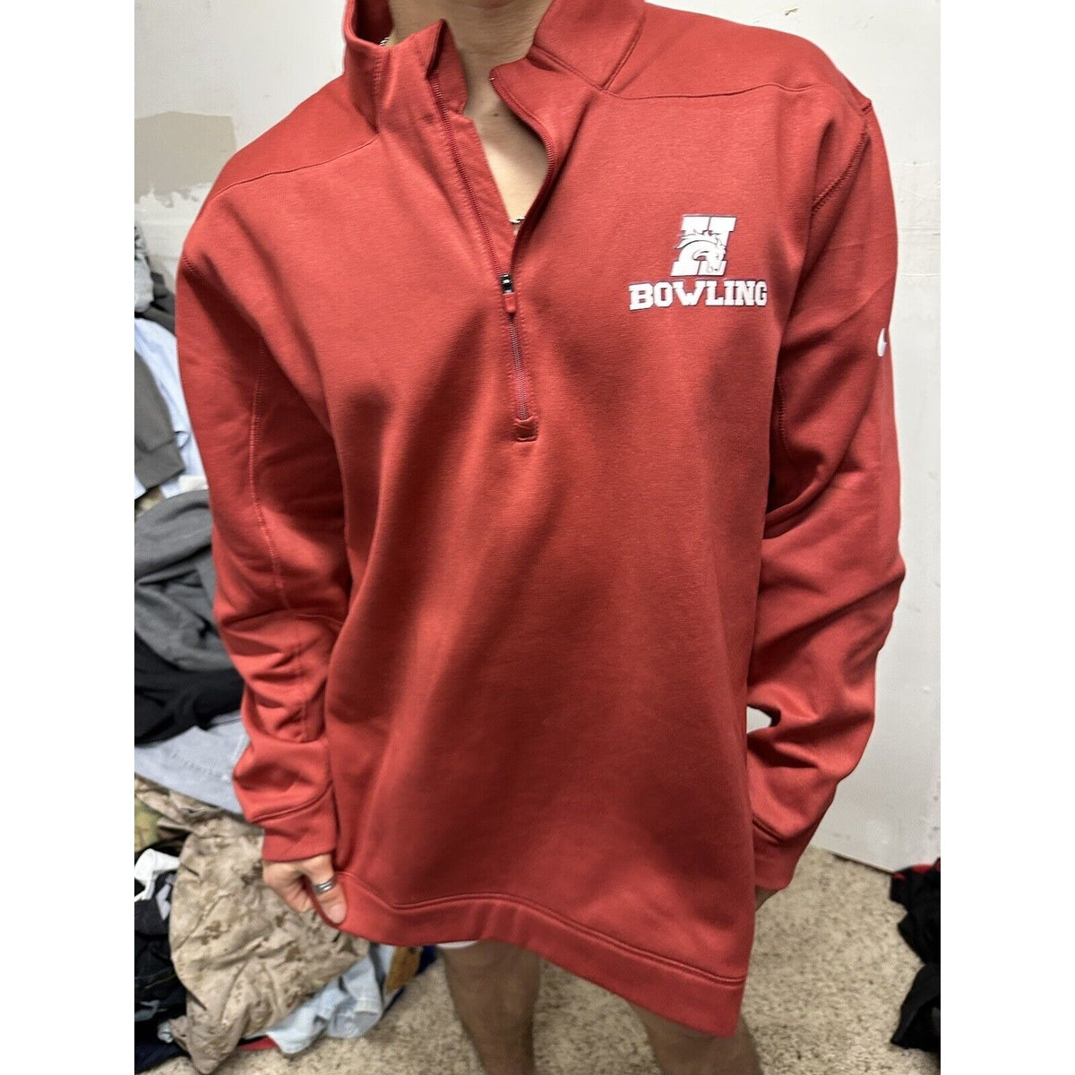 Men’s XXL Red Bowling 1/4 Zip Pullover Nike Golf College Shirt