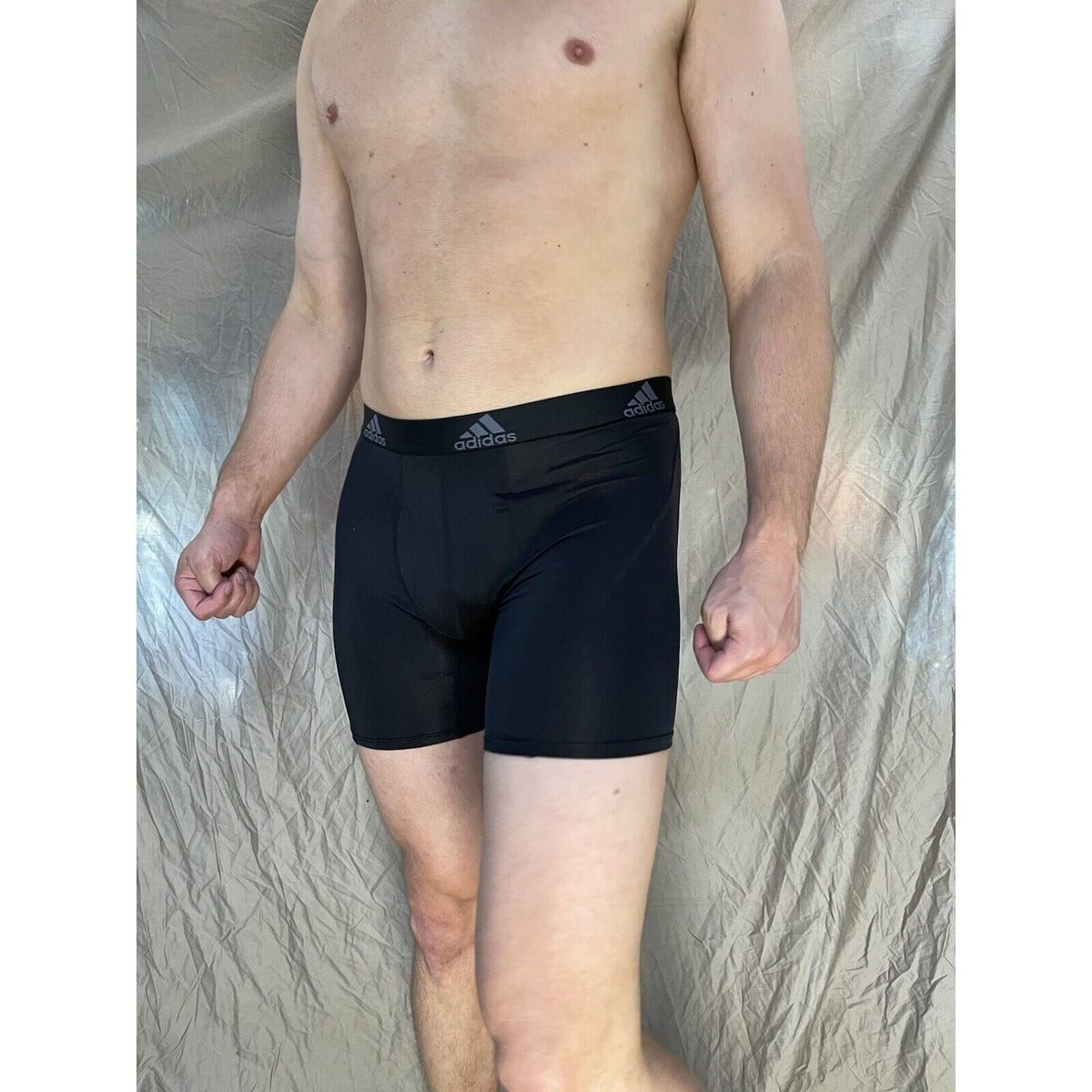men's black adidas aeroready black compression boxer briefs medium