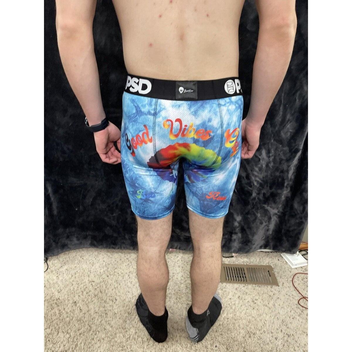 Men’s PSD Large Good Vibes Only Boxer Briefs Multicolor Bob Ross