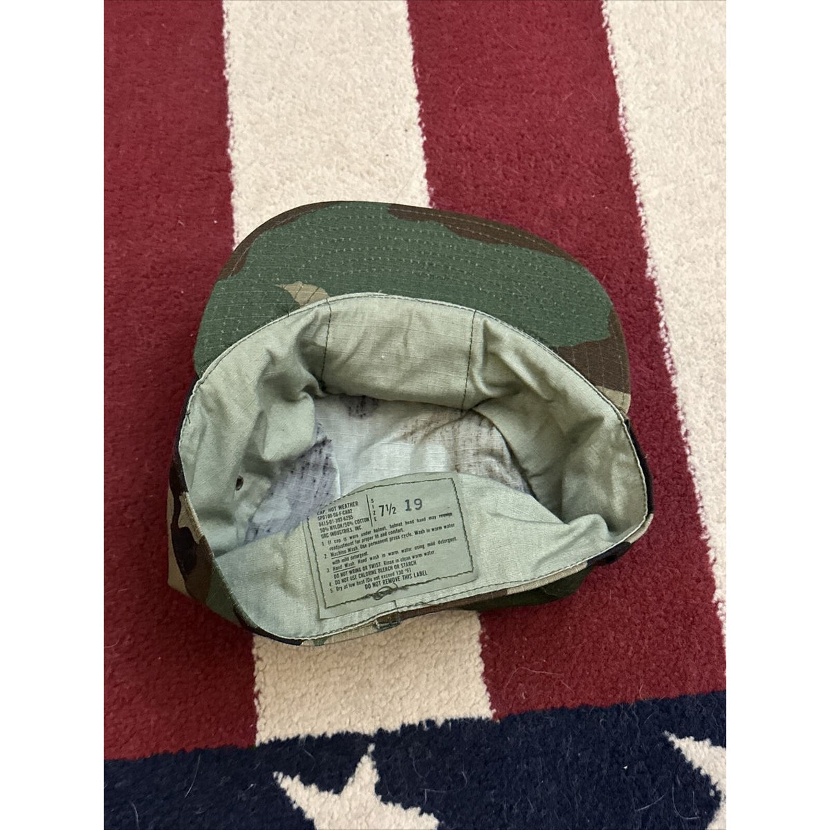military cap hat cover BDU battle dress uniform camo 7 1/2