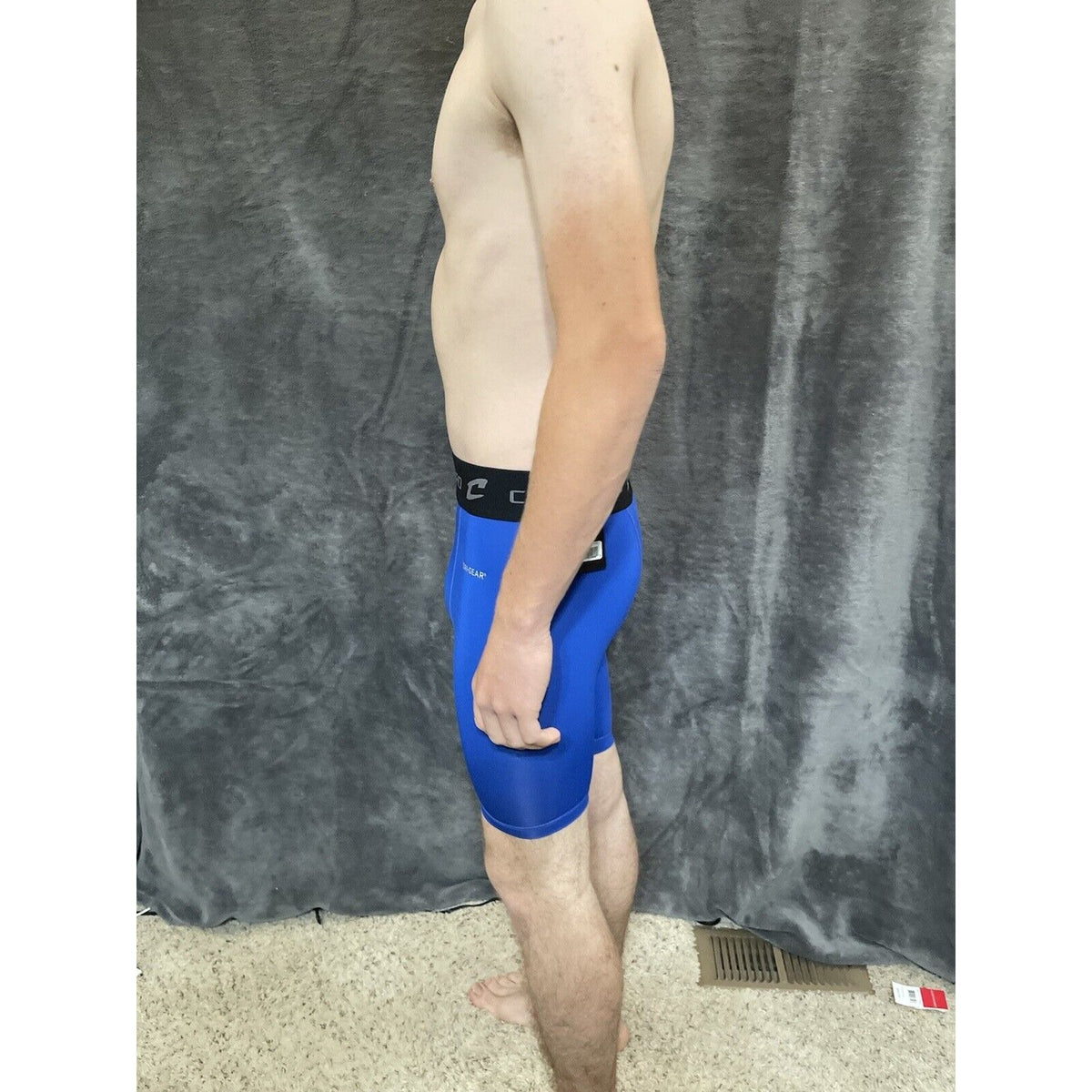 youth boys Royal blue champro performance compression shorts youth large