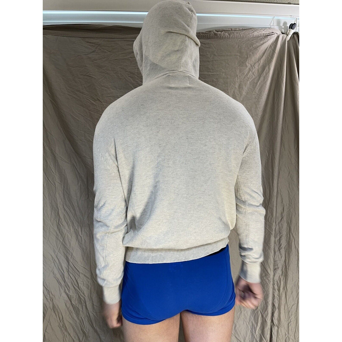 men's beige american eagle medium hoodie pullover sweater