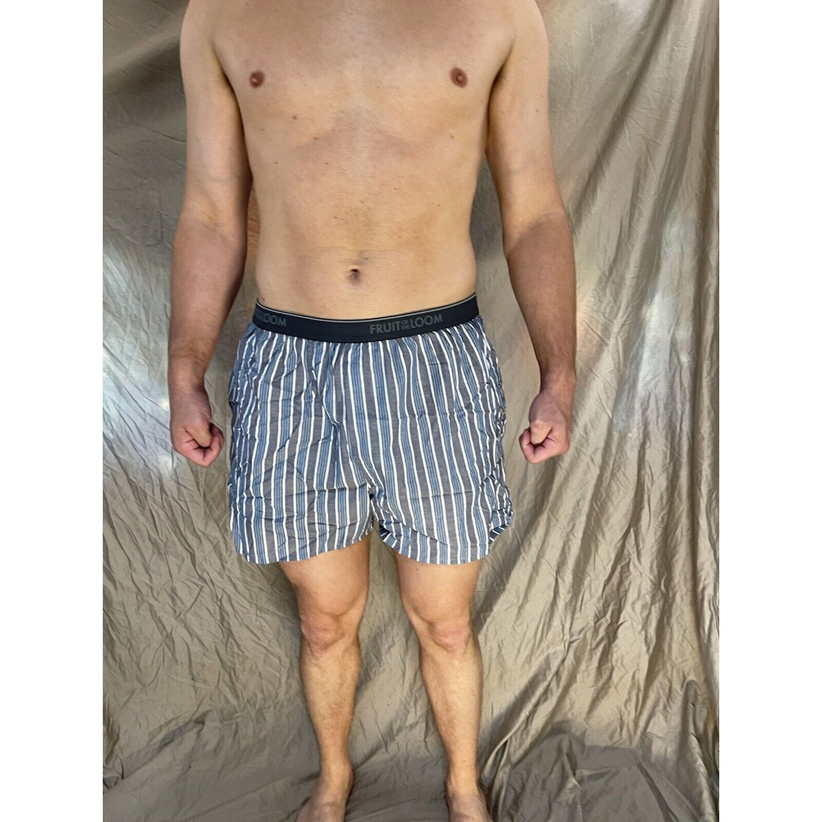 men's fruit of the loom Striped blue boxer shorts Size Small